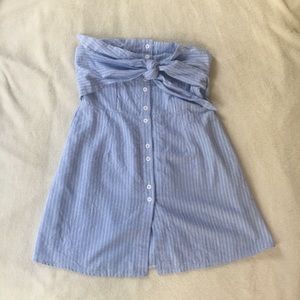 Zaful Blue Striped Knot Tie Sundress
